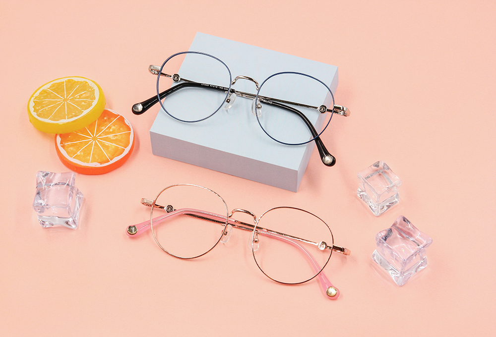 LINE FRIENDS★熊大款｜腳腳印章 波士頓框眼鏡｜鐵銀藍