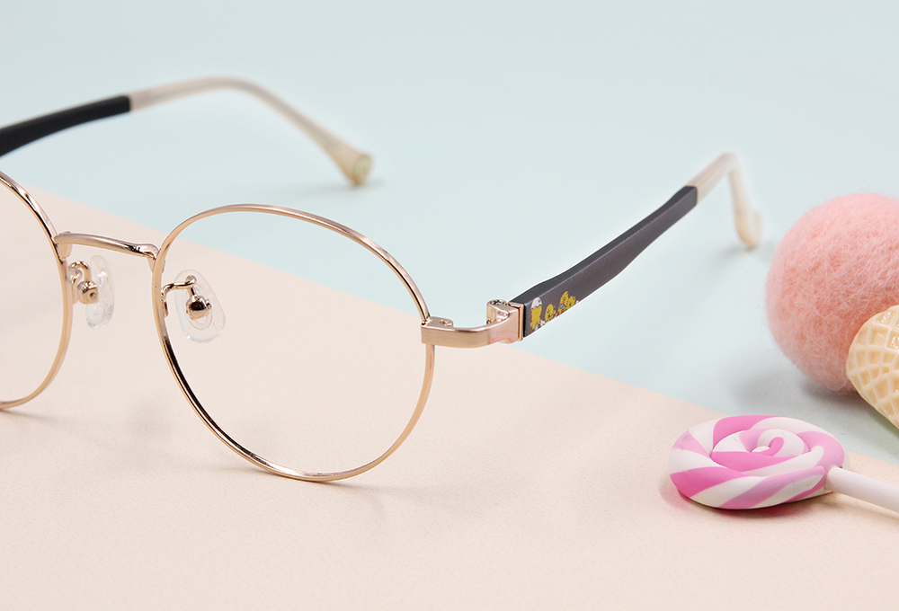 LINE FRIENDS★莎莉款｜玩耍小雞 圓框眼鏡｜溫柔金