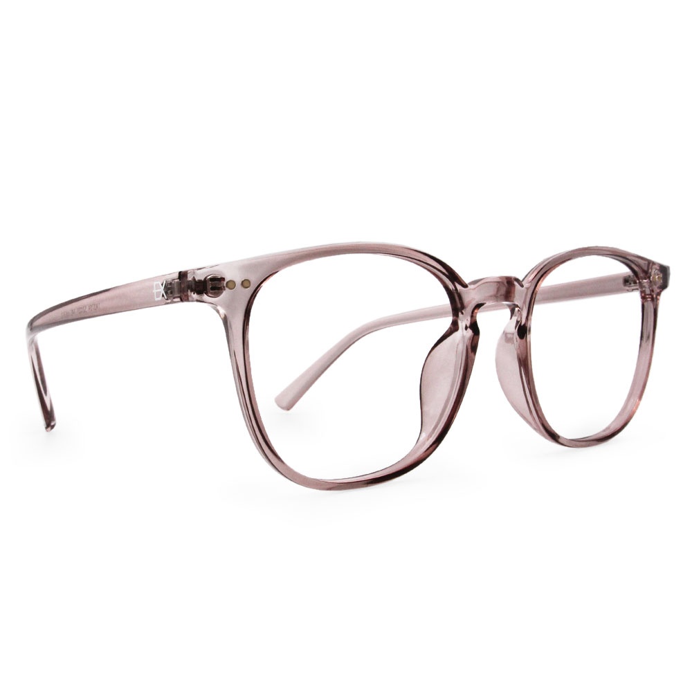 極．舒適系列｜極清新 威靈頓框眼鏡｜粉透棕