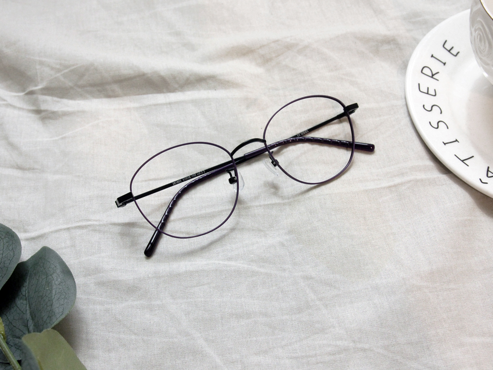 極．舒適系列｜極優雅 橢圓框眼鏡｜月夜紫