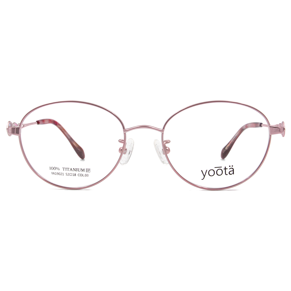 YOOTA | 花磚造型橢圓框眼鏡 紫嫩粉