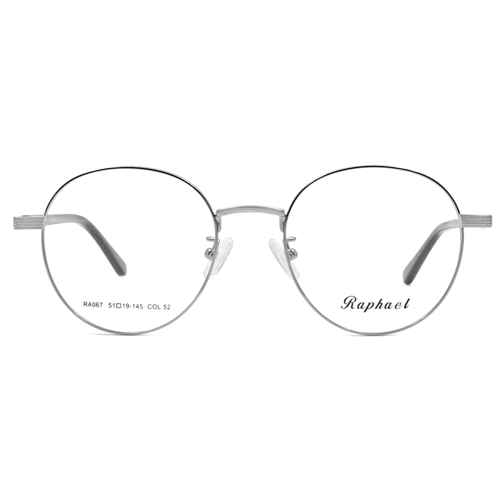 RAPHAEL | 壓紋造型圓框眼鏡 鐵銀色
