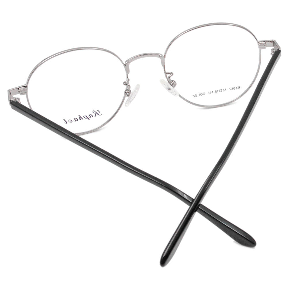 RAPHAEL | 壓紋造型圓框眼鏡 鐵銀色