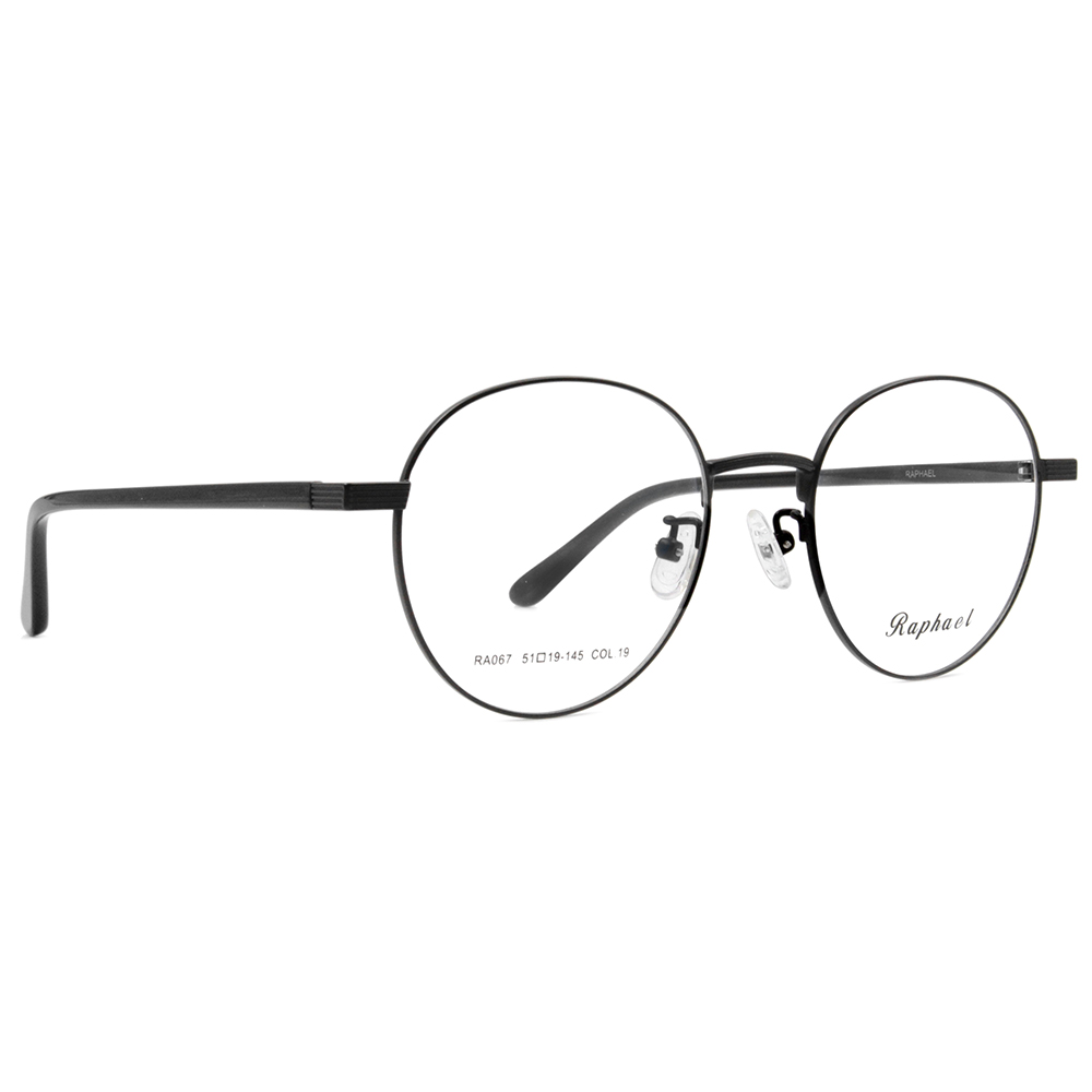 RAPHAEL | 壓紋造型圓框眼鏡 霧黑色