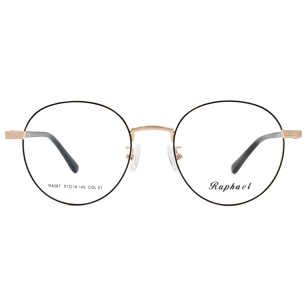 RAPHAEL | 壓紋造型圓框眼鏡 黑金色