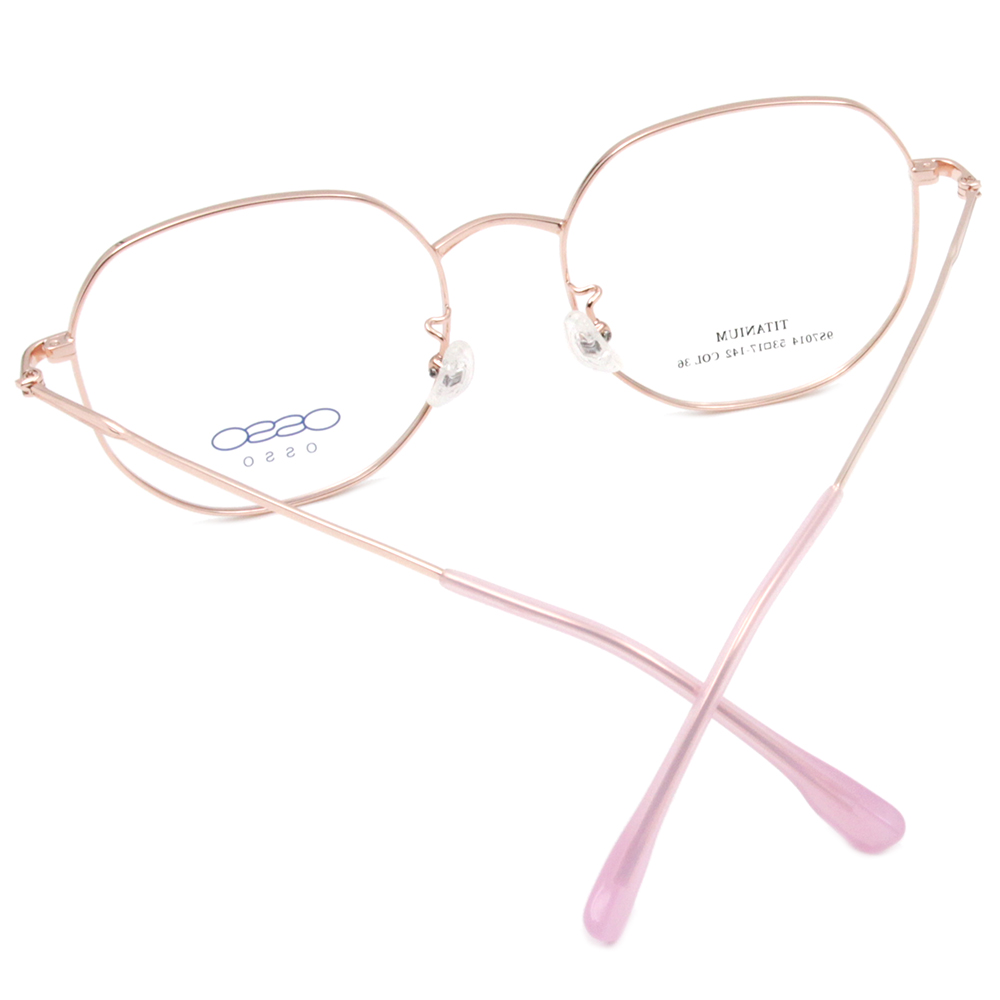 OSSO | 風格態度多邊框眼鏡 玫瑰金