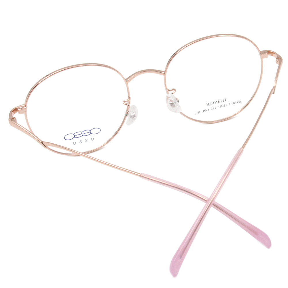 OSSO | 率真大方圓框眼鏡 玫瑰金