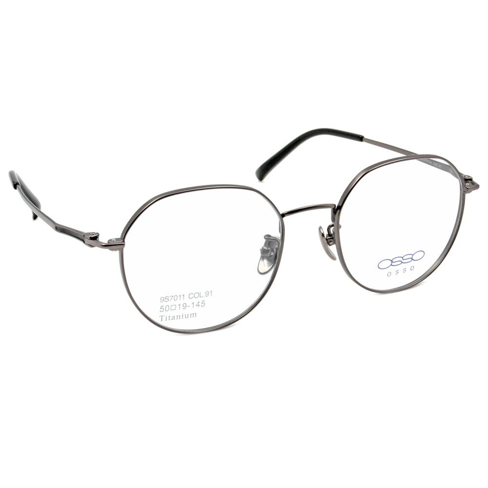 OSSO | 個性搖滾多邊框眼鏡 鐵灰銀