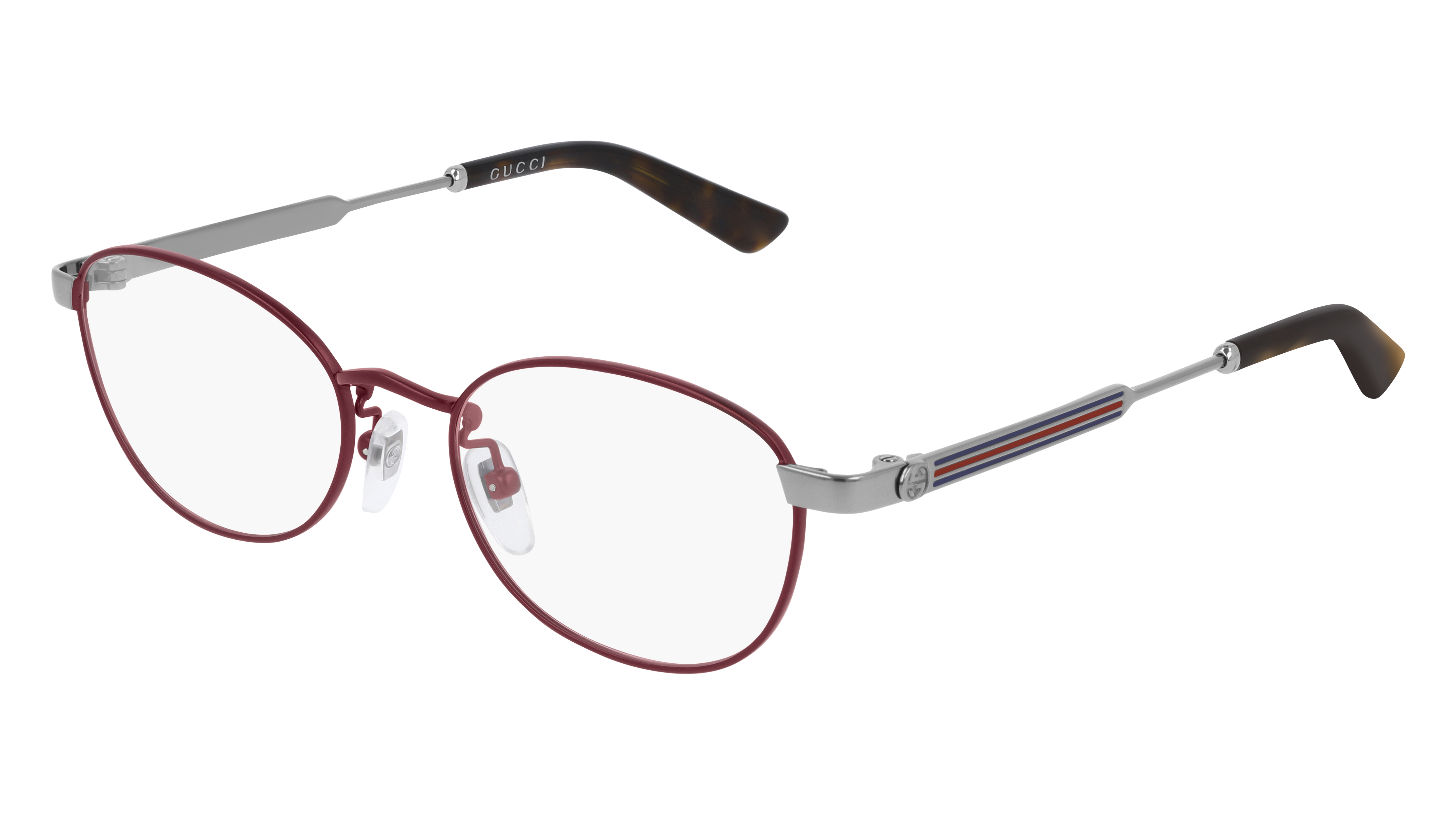 GUCCI | 復古線條款橢圓框眼鏡 紫玫色