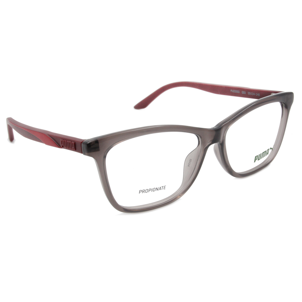 PUMA l 造型款威靈頓框眼鏡 透灰色