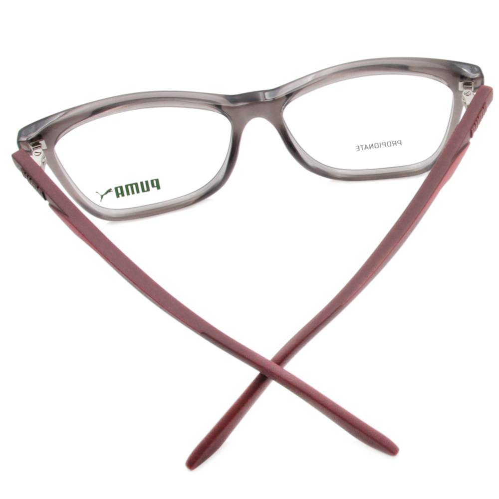 PUMA l 造型款威靈頓框眼鏡 透灰色