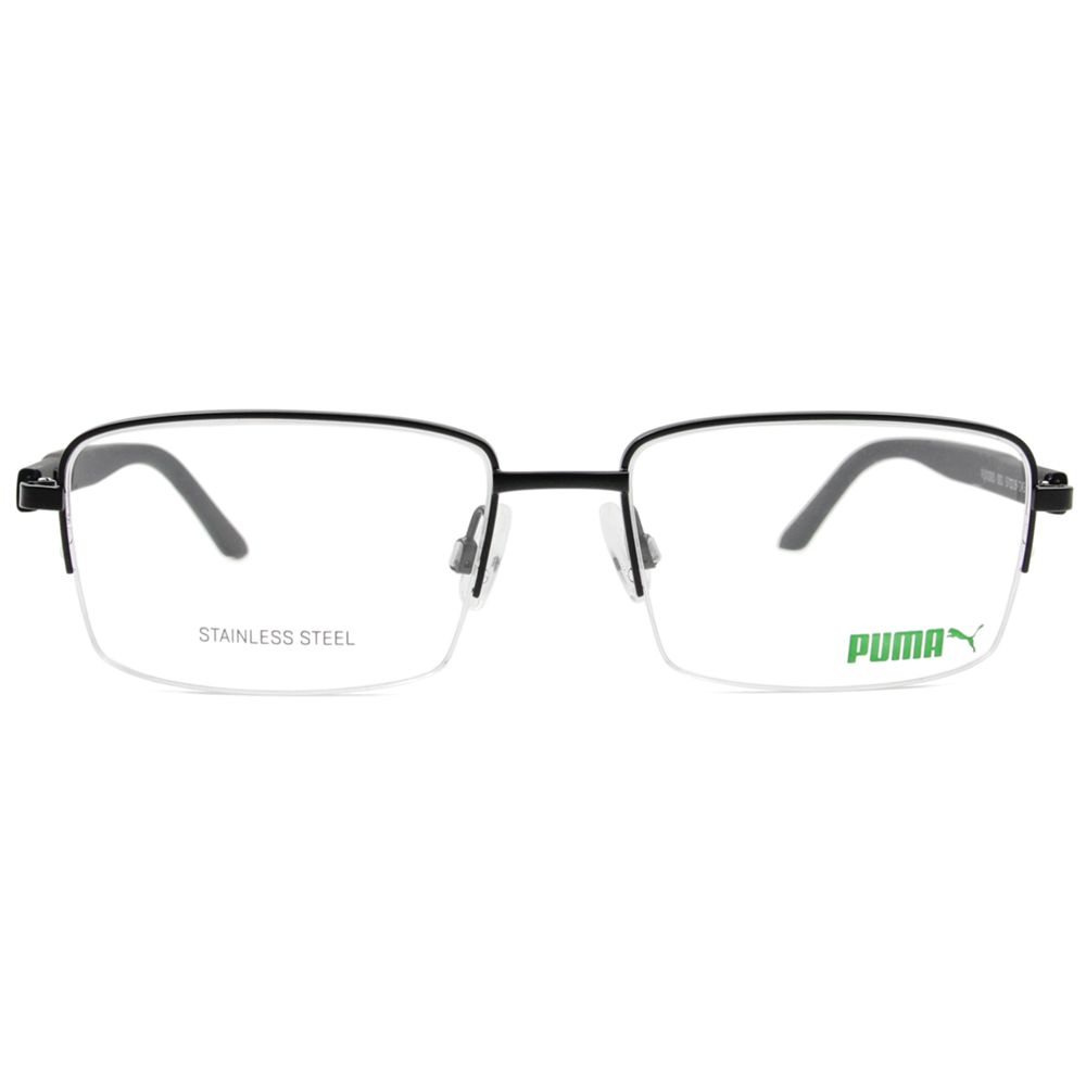PUMA l 雅痞風格半框眼鏡 經典黑 