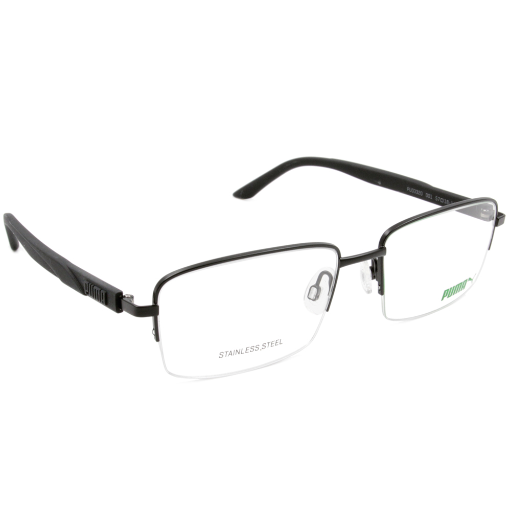 PUMA l 雅痞風格半框眼鏡 經典黑 