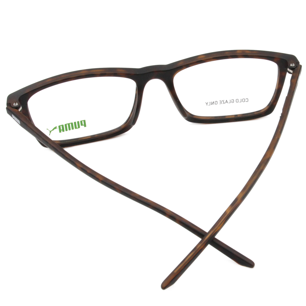 PUMA l 經典時尚風方框眼鏡 玳瑁棕