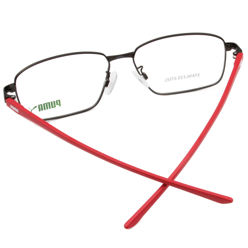 PUMA l 城市風格方框眼鏡 鋼質黑/紅