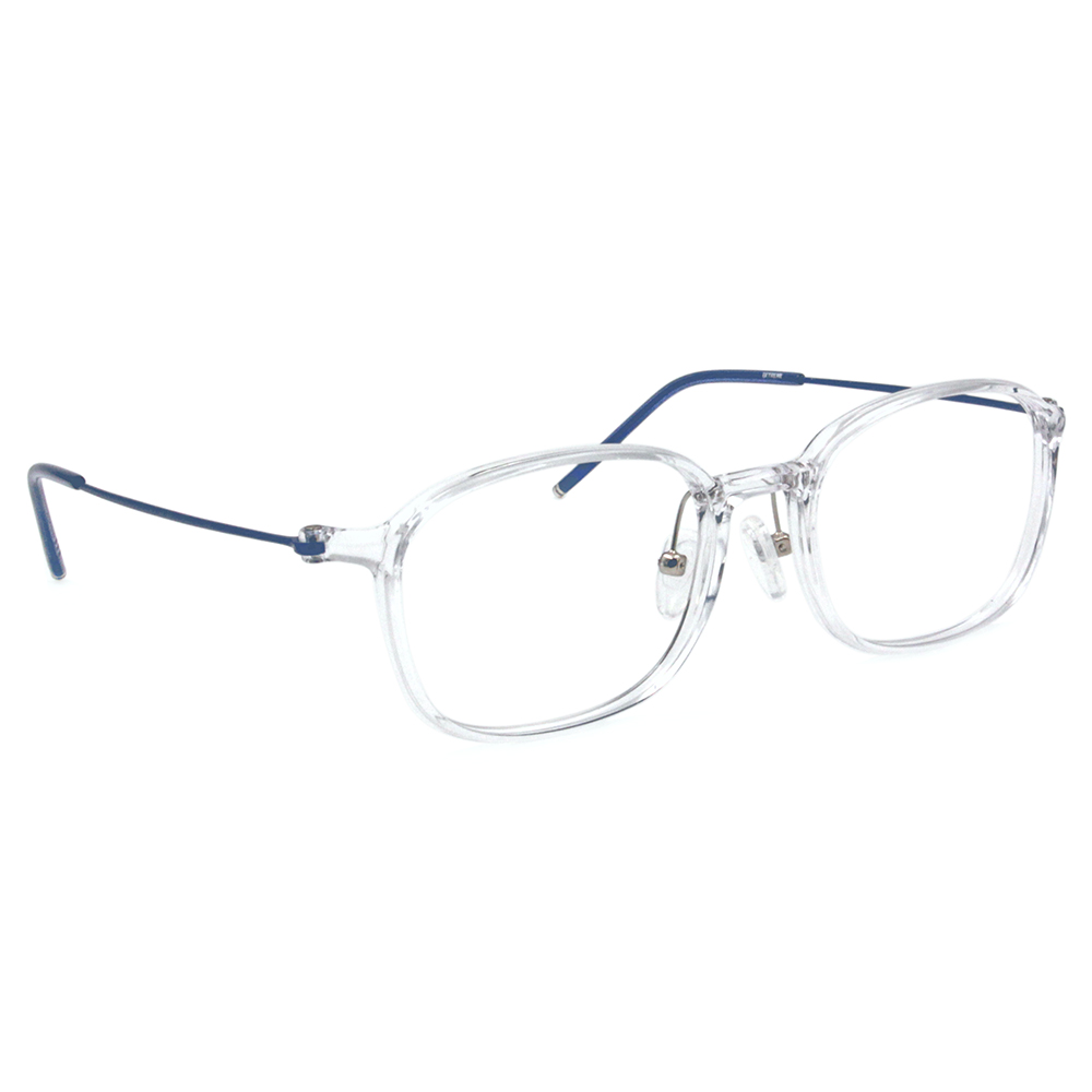 極．纖細輕款｜元氣の方框眼鏡 透明/藍