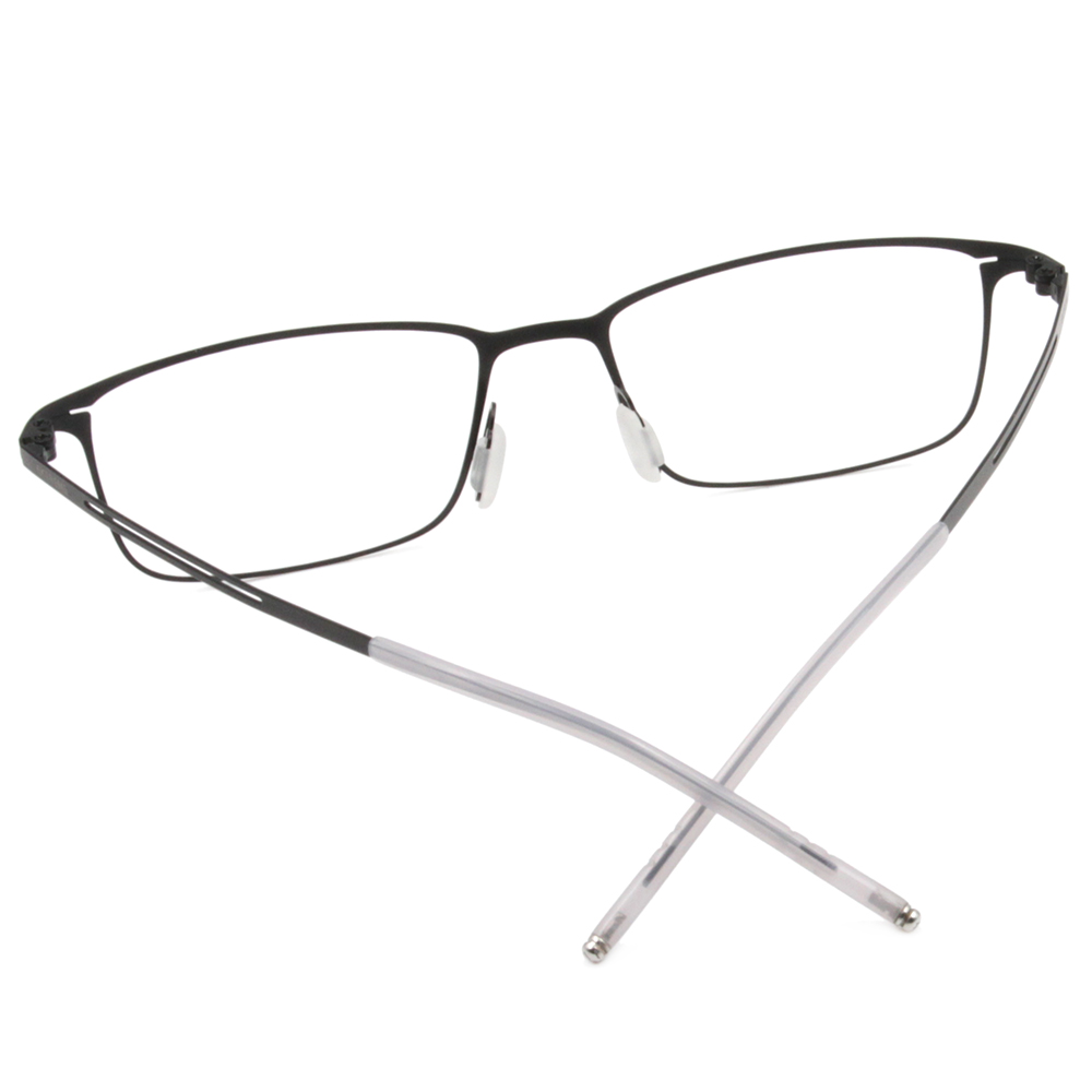 極．纖細輕款｜輕彈造型長方框眼鏡 霧黑色