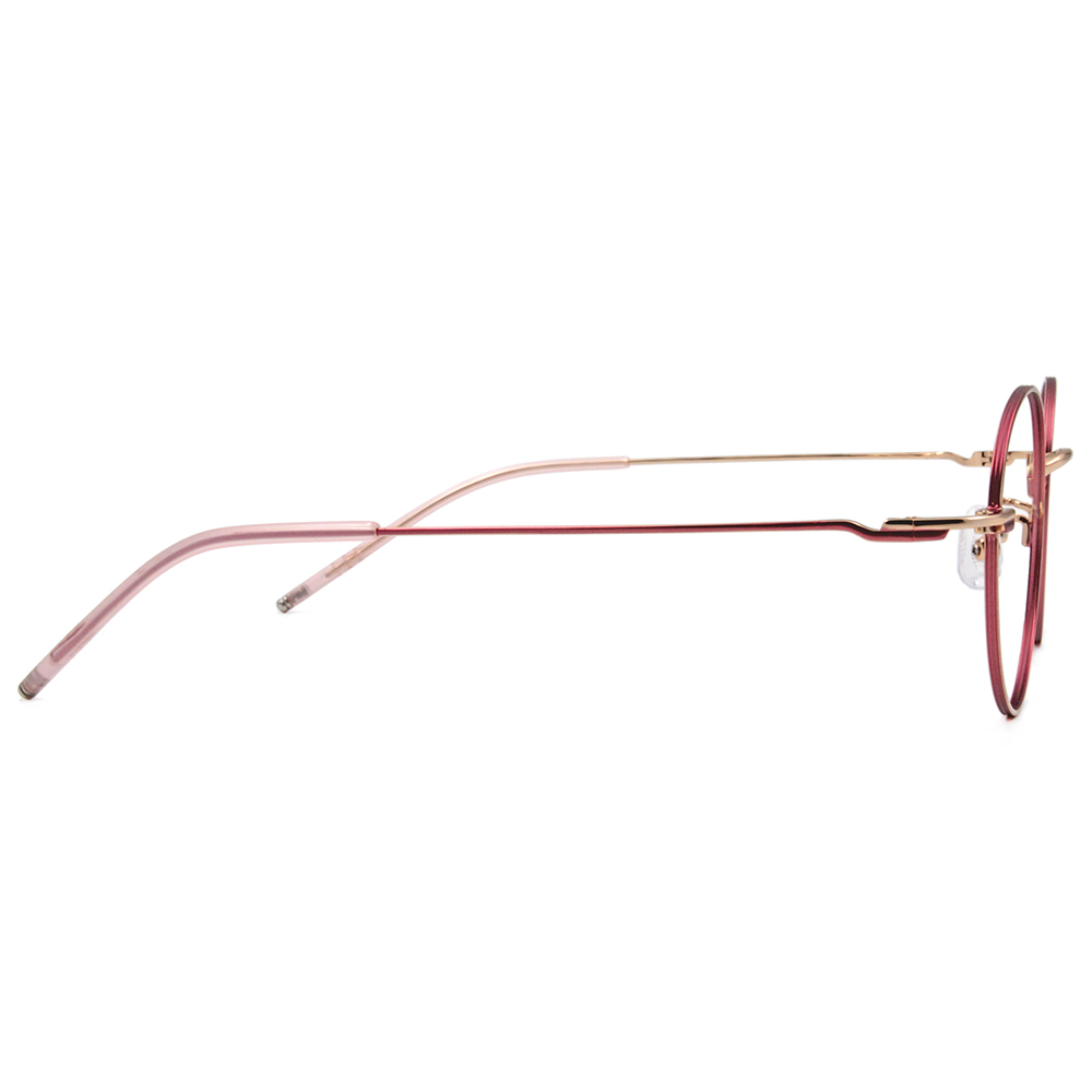 極．纖細輕款｜知性款波士頓框眼鏡 蜜粉金