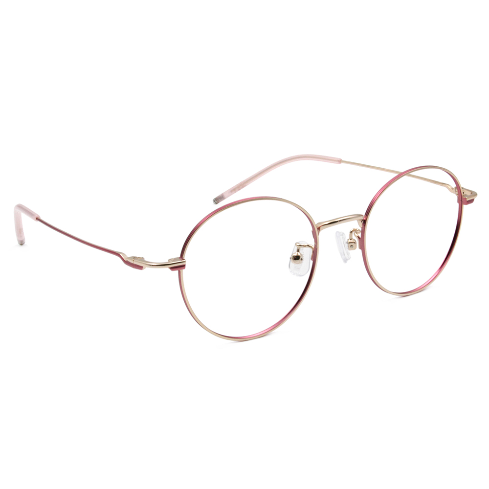 極．纖細輕款｜知性款波士頓框眼鏡 蜜粉金