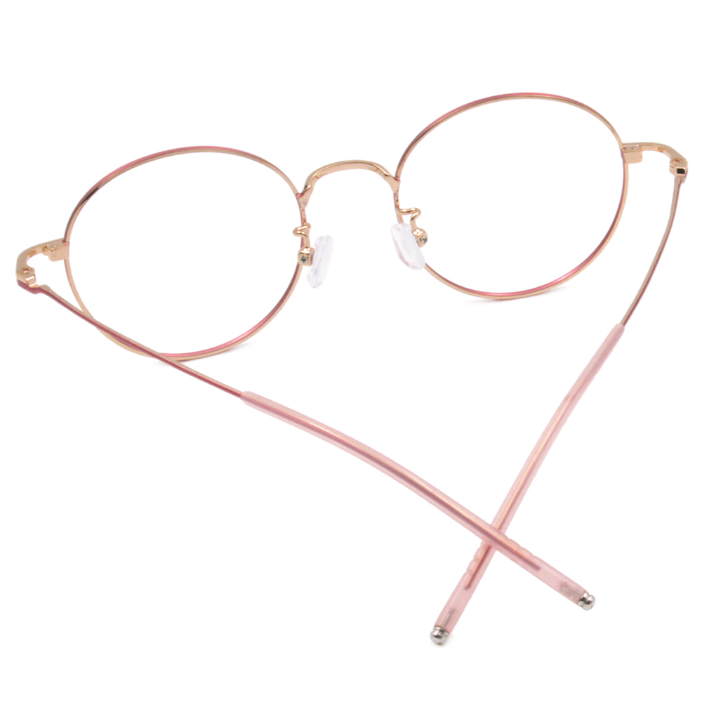 極．纖細輕款｜知性款波士頓框眼鏡 蜜粉金