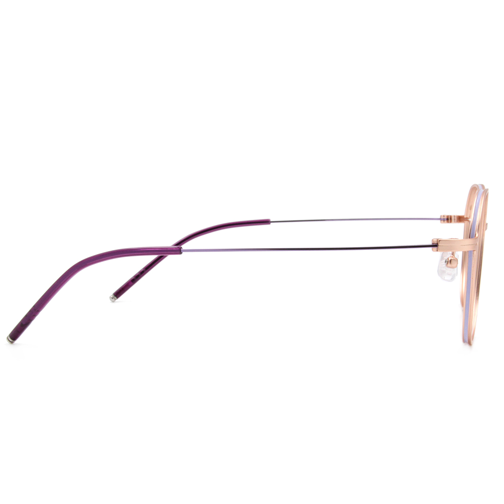 極．纖細輕款｜造型多邊圓框眼鏡 玫瑰金/紫芋