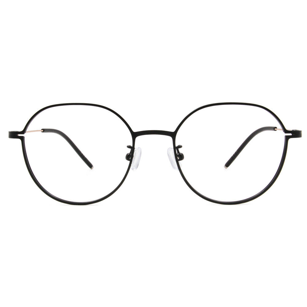 極．纖細輕款｜造型多邊圓框眼鏡 經典霧黑/白