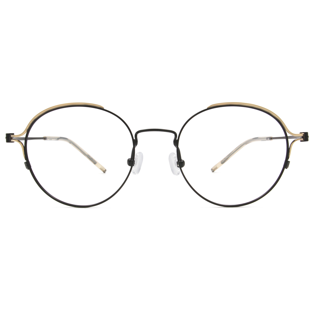 極．纖細輕款｜線圈造型波士頓框眼鏡 質感黑/金