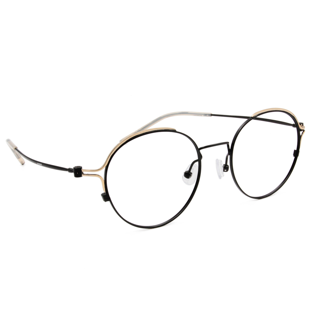 極．纖細輕款｜線圈造型波士頓框眼鏡 質感黑/金