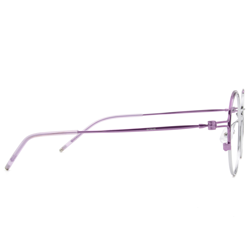 極．纖細輕款｜線圈造型波士頓框眼鏡 科技銀/紫