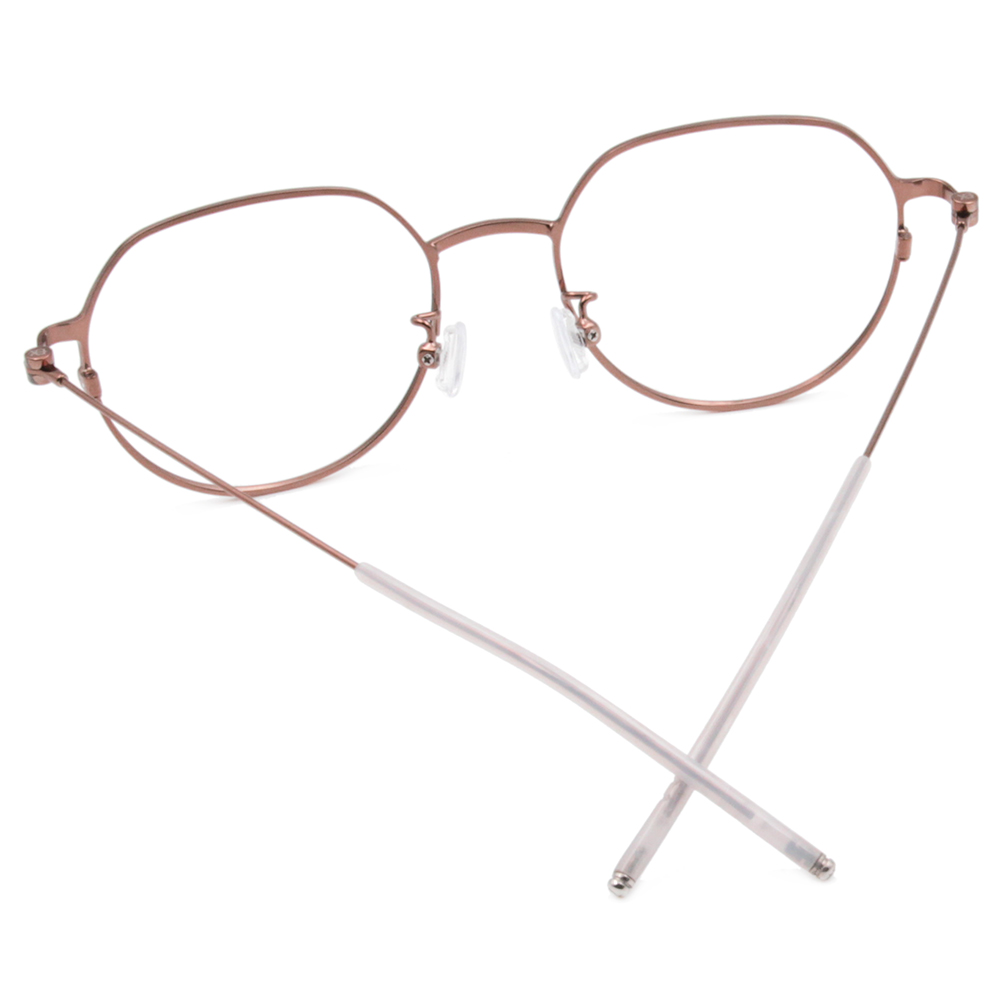 極．纖細輕款｜輕巧極細多邊圓框 霧淺灰/棕