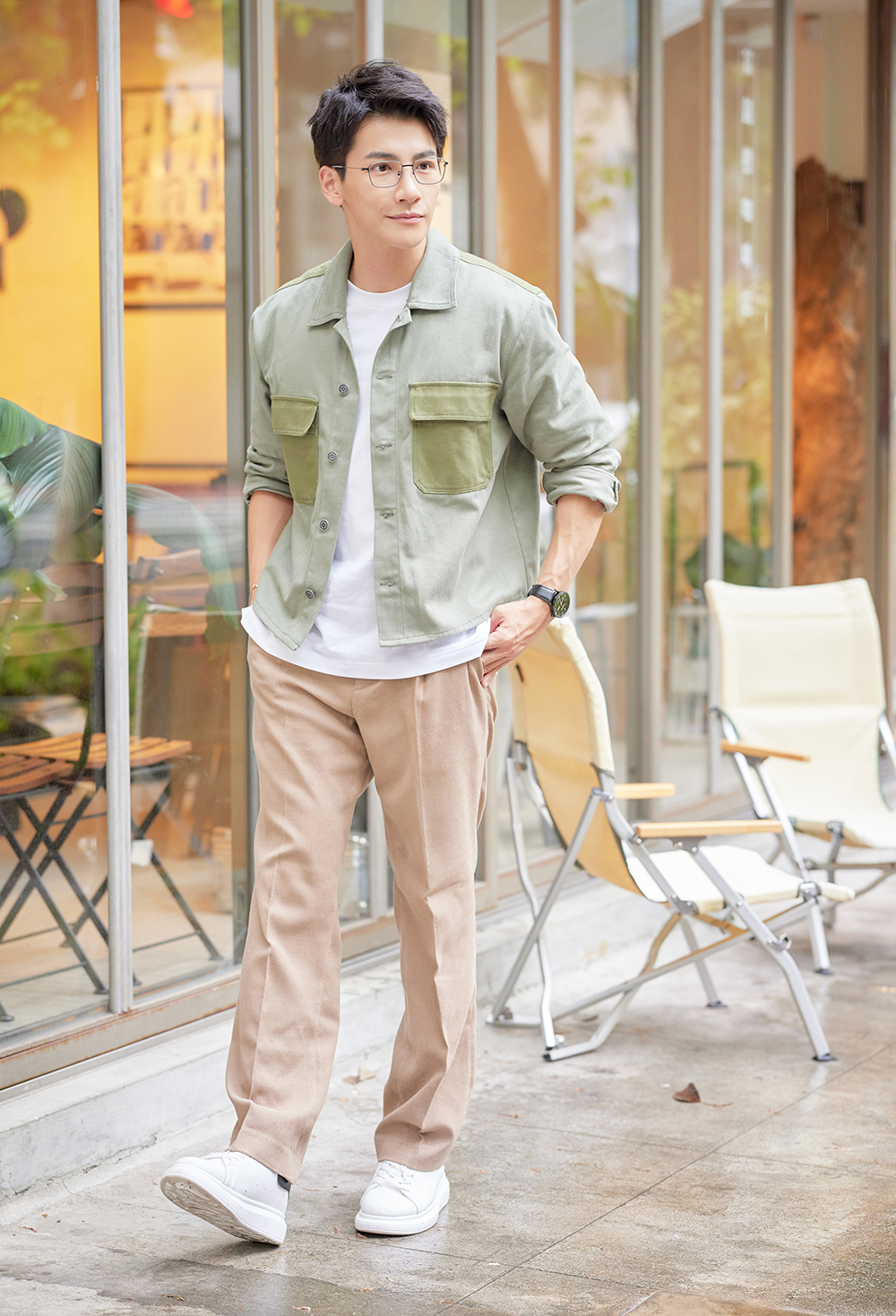 極．纖細輕款｜銀圈極細邊方框眼鏡 霧面黑