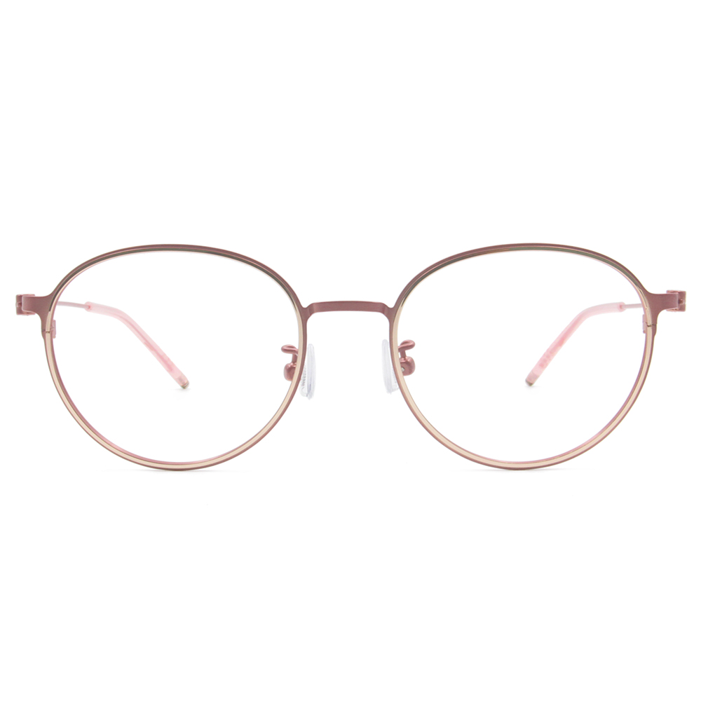 極．纖細輕款｜金圈極細邊波士頓框眼鏡 氣質粉