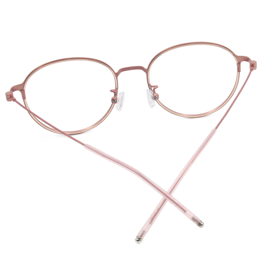 極．纖細輕款｜金圈極細邊波士頓框眼鏡 氣質粉
