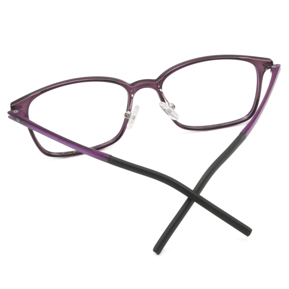極．纖細輕款｜經典細邊方框眼鏡 葡萄紫