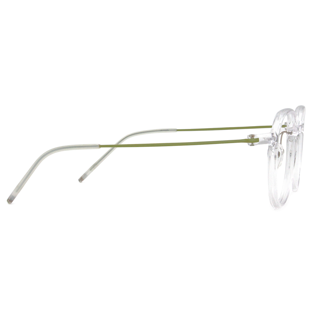 極．纖細輕款｜自信活力圓框眼鏡 透明/綠