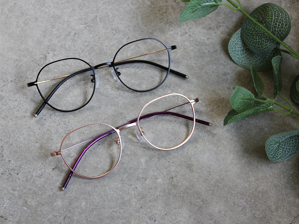 極．纖細輕款｜造型多邊圓框眼鏡 玫瑰金/紫芋