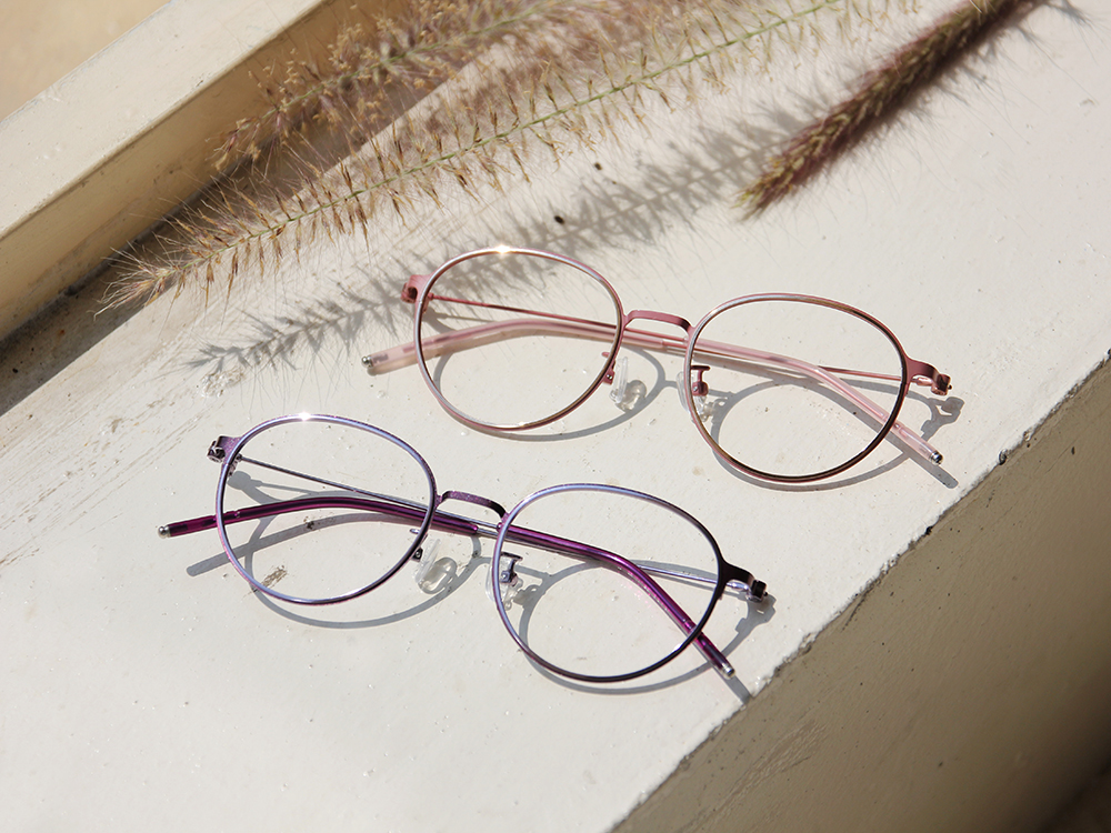 極．纖細輕款｜金圈極細邊波士頓框眼鏡 氣質粉