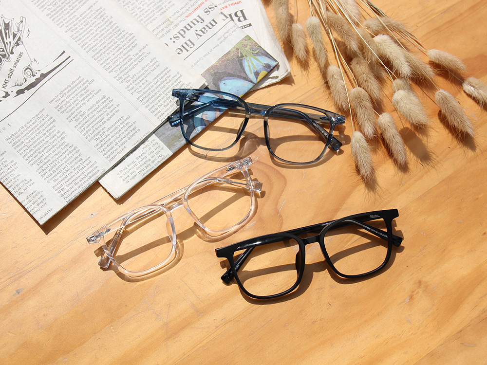 極．纖細輕款｜隨性款大方框眼鏡 琉璃藍