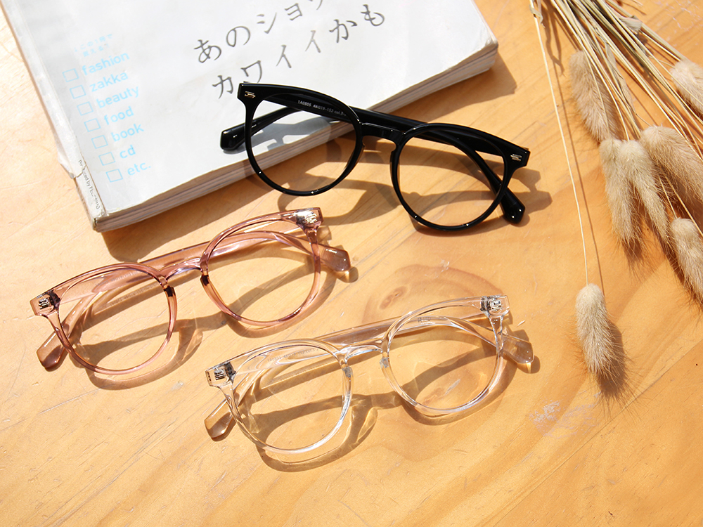 極．纖細輕款｜簡約有型圓框眼鏡 透粉紫