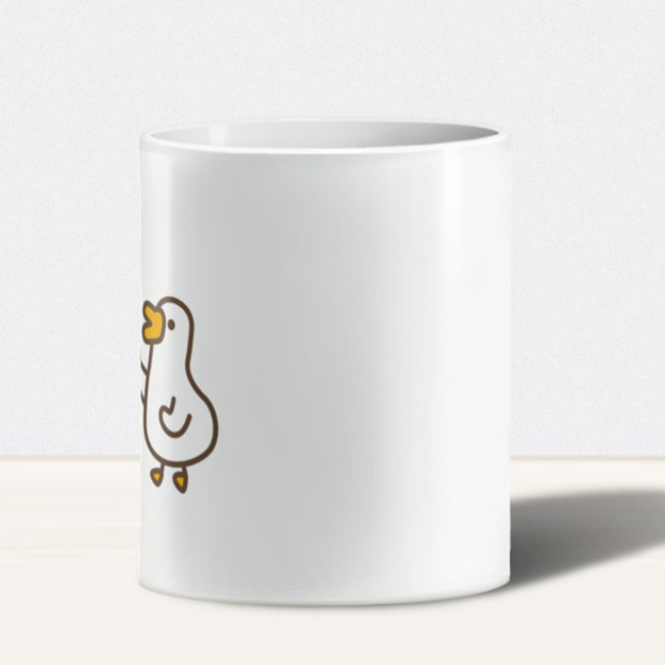 伸縮自如的雞與鴨 | 黑白鵝-乾杯 陶瓷杯