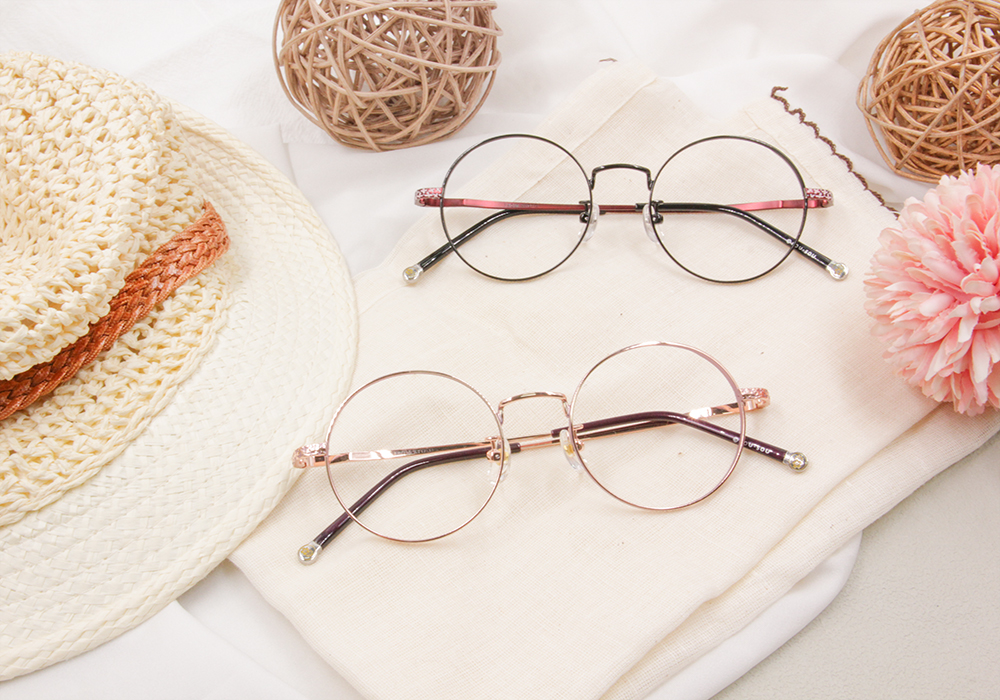 SOU・SOU l 搖搖蘿蔔草 圓框眼鏡❀玫金/粉紫