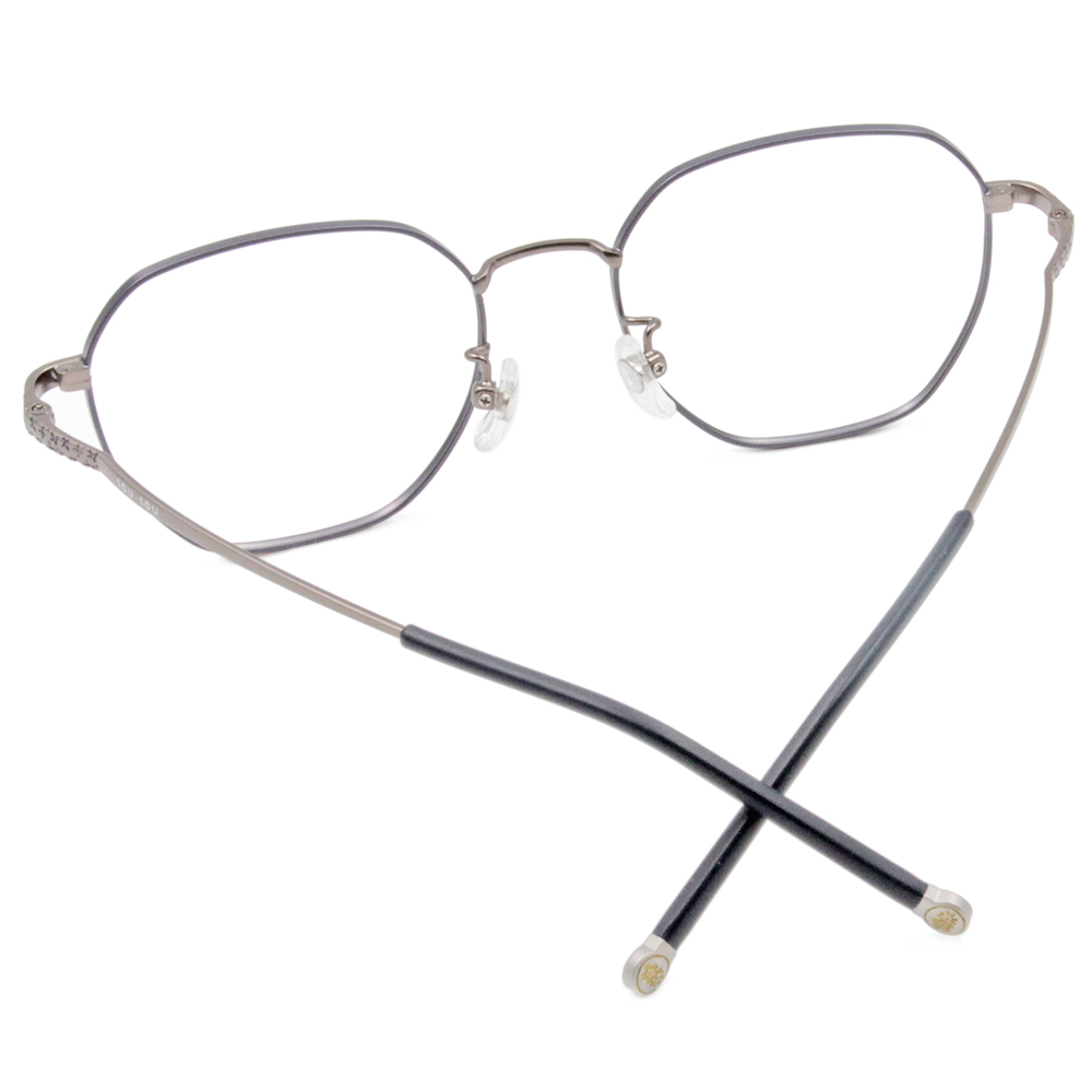 SOU・SOU l 搖搖蘿蔔草 多邊框眼鏡❀金屬靛藍