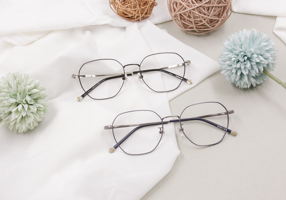 SOU・SOU l 搖搖蘿蔔草 多邊框眼鏡❀金屬靛藍