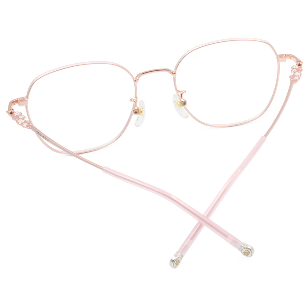 SOU・SOU l 綻放 造型多邊框眼鏡❀玫瑰嫩粉