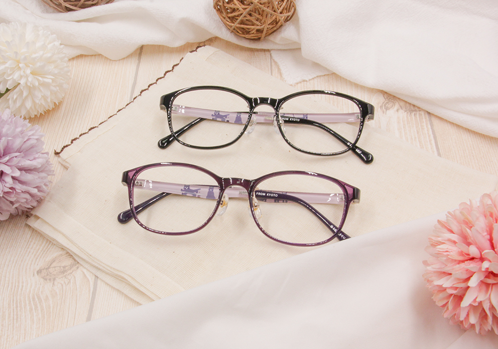 SOU・SOU l 調皮小貓 方框眼鏡❀魅力紫