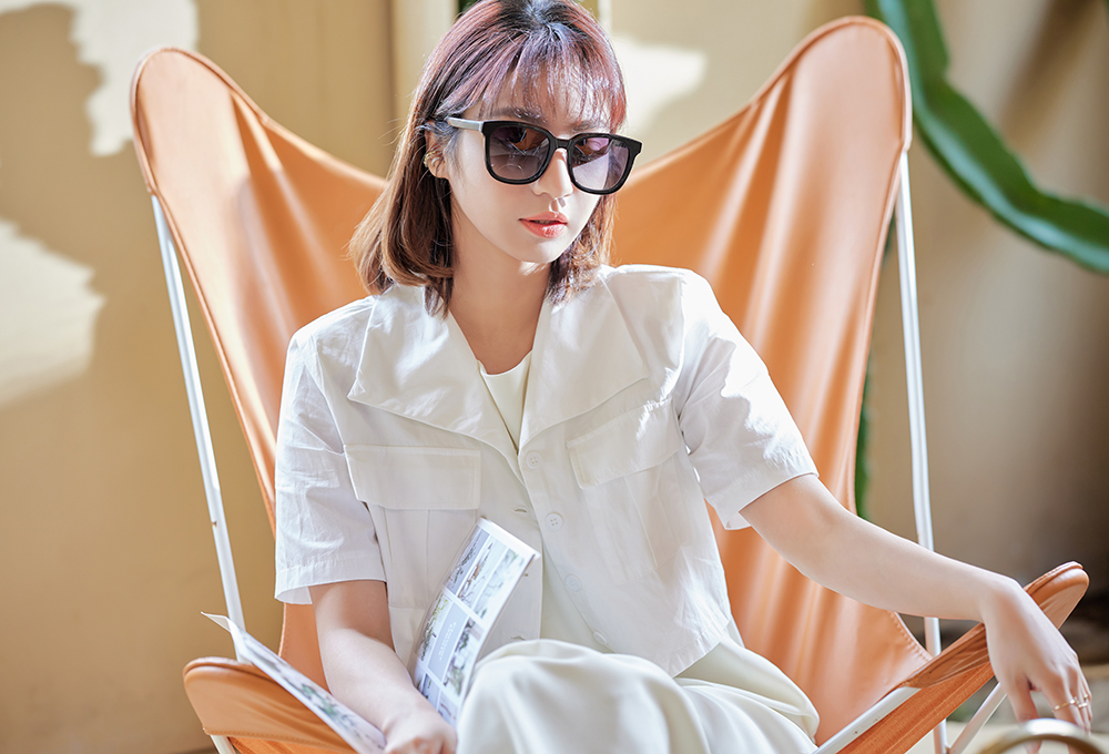 SOU・SOU l 滿版十數低調款 威靈頓框太陽眼鏡❀炫酷黑