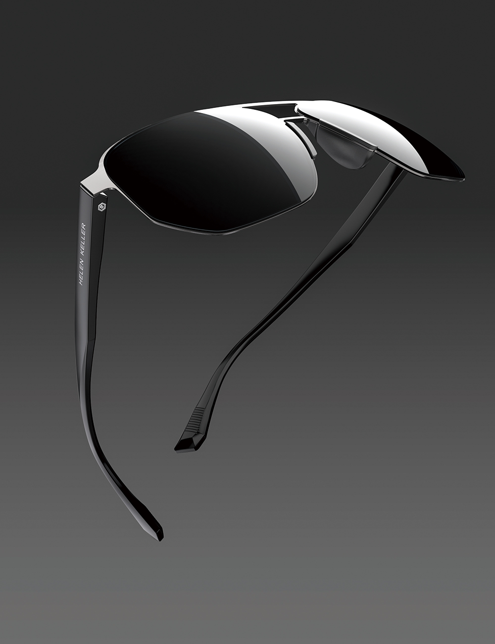 Helen Keller 率性多邊飛行框太陽眼鏡 銀河灰