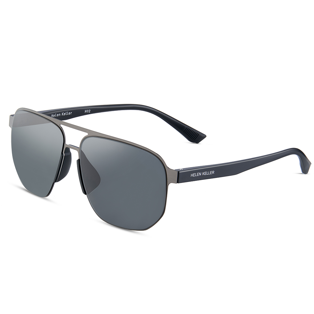 Helen Keller 率性多邊飛行框太陽眼鏡 銀河灰