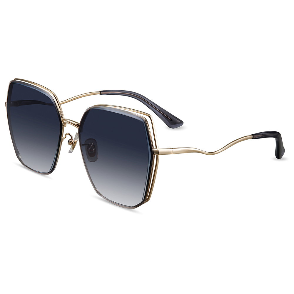 Helen Keller 精緻多邊框太陽眼鏡 漸變灰