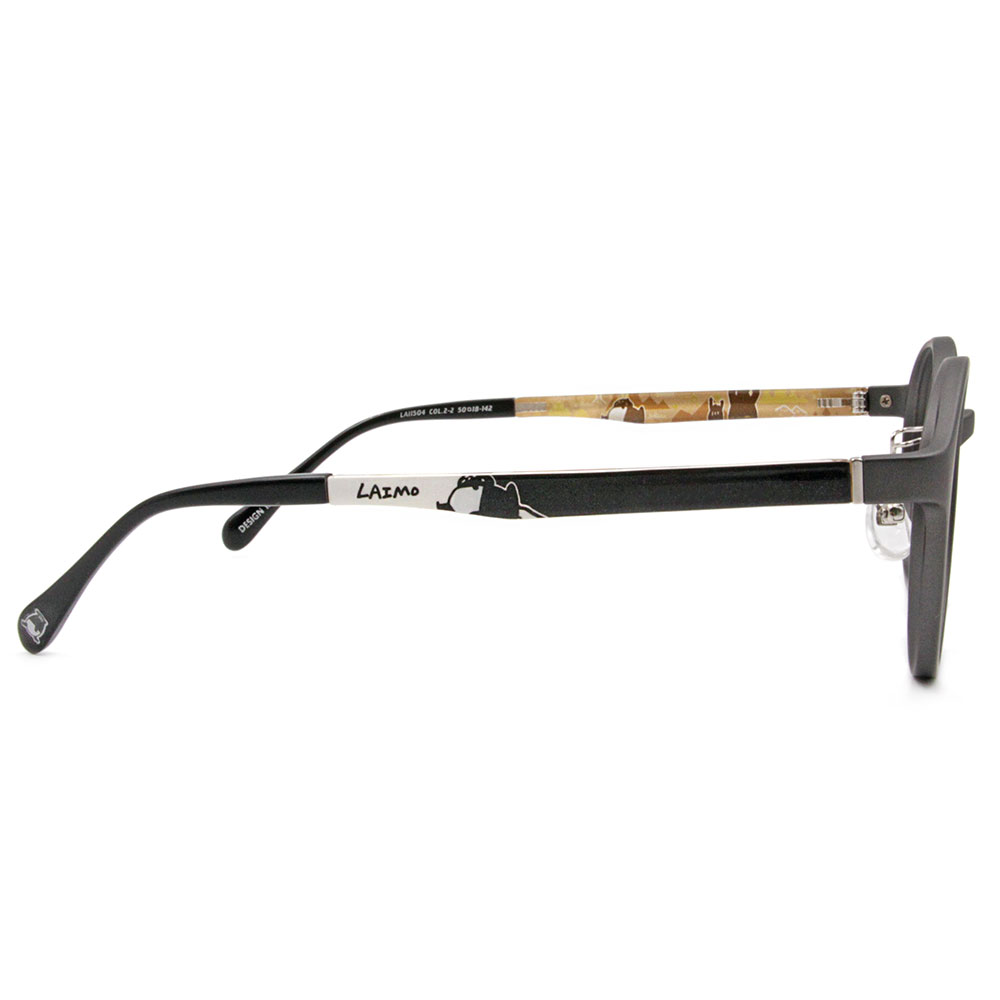 ❰台灣設計師聯名❱_LAIMO系列｜早安來貘 圓框眼鏡｜玄鐵灰